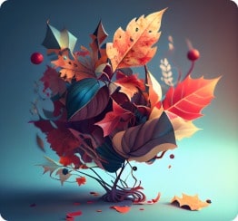 AI generated fantasy landscape with mountains and sunset