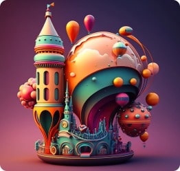 AI generated futuristic cityscape at night