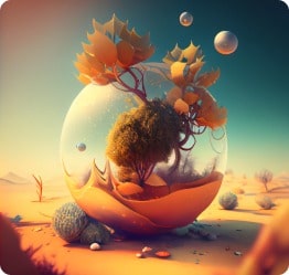 AI generated surreal art of floating islands